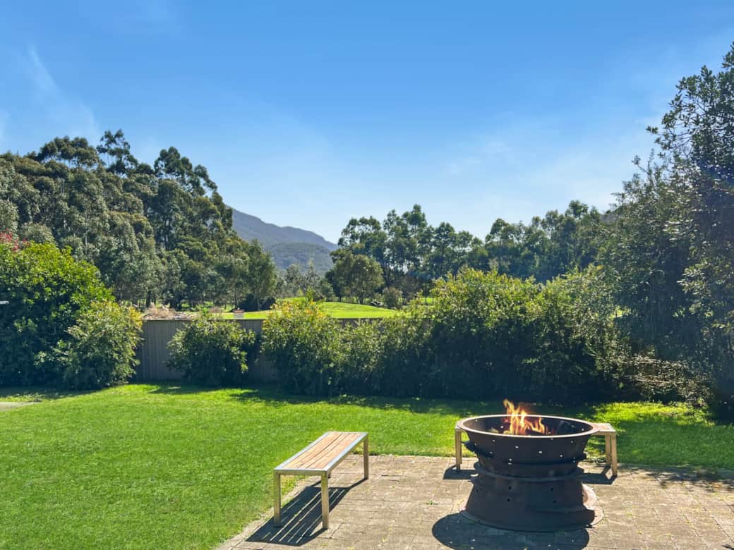 Outdoor fire pit: Gather around for cozy evenings under the stars. Outdoor fire pit: Gather around for cozy evenings under the stars.