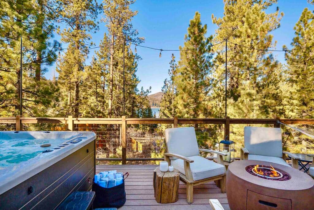 The deck is stunning any time of the day or night. 