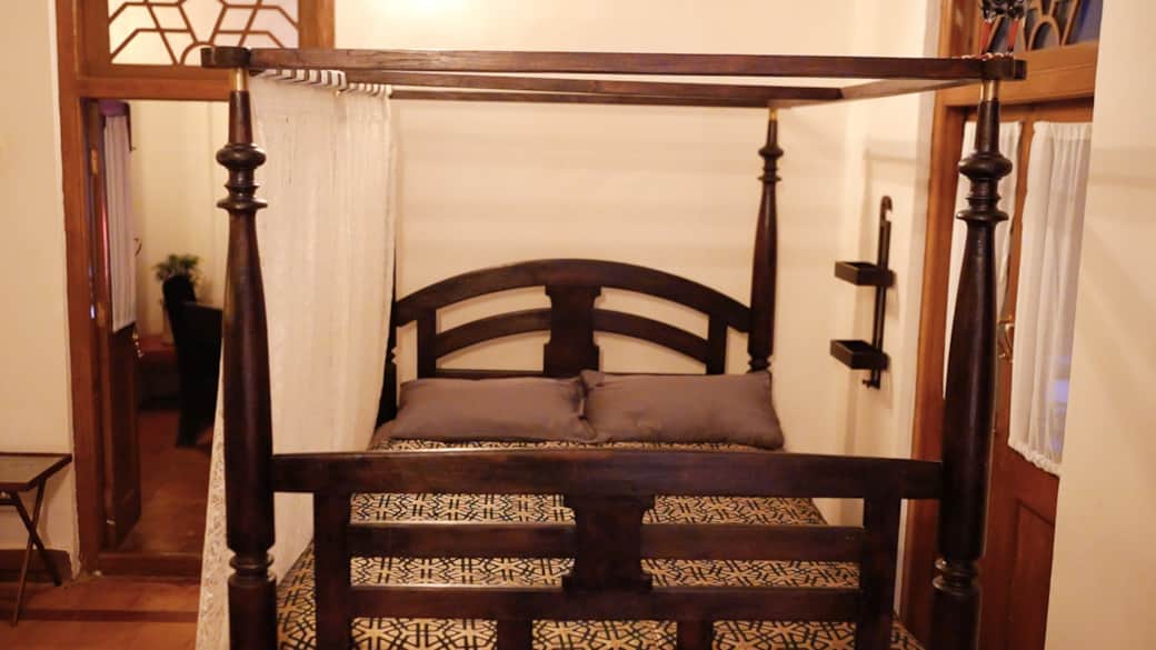 Nazara’s four-poster bed — where elegance, comfort, and history embrace