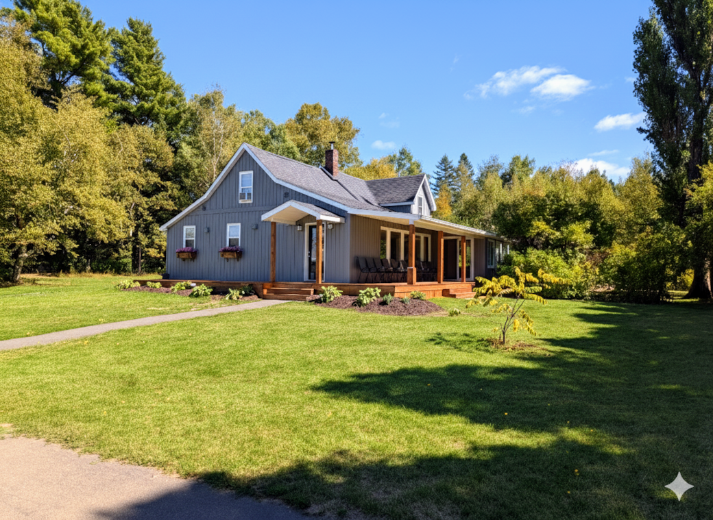 Cottage view from the driveway
