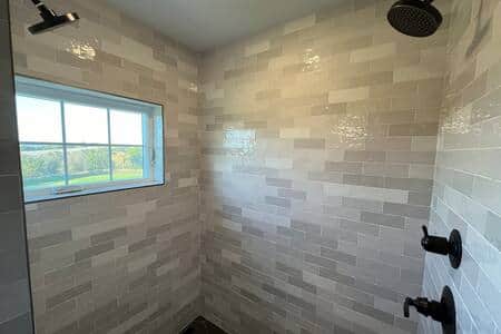 Master Bath #1 with Dual Showerheads and Scenic Countryside Views