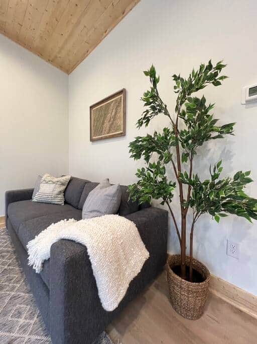 Relax on the deep, comfy sofa