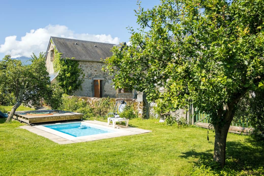 The plunge pool and summer garden The plunge pool and summer garden