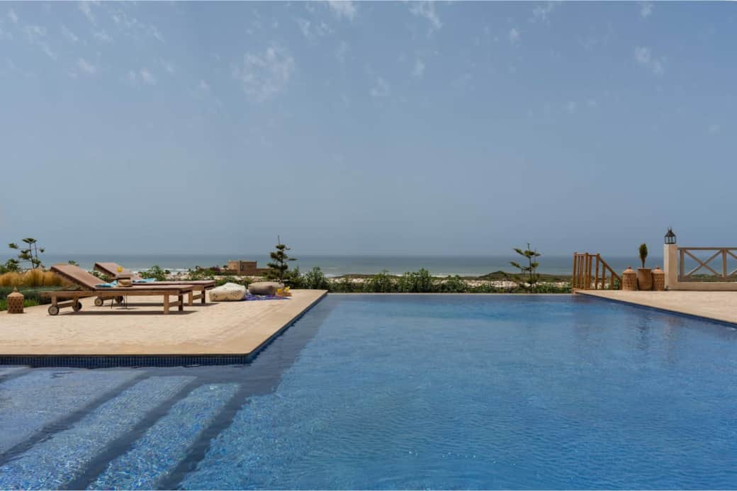 Infinity pool with ocean view villa cactuswell essaouira