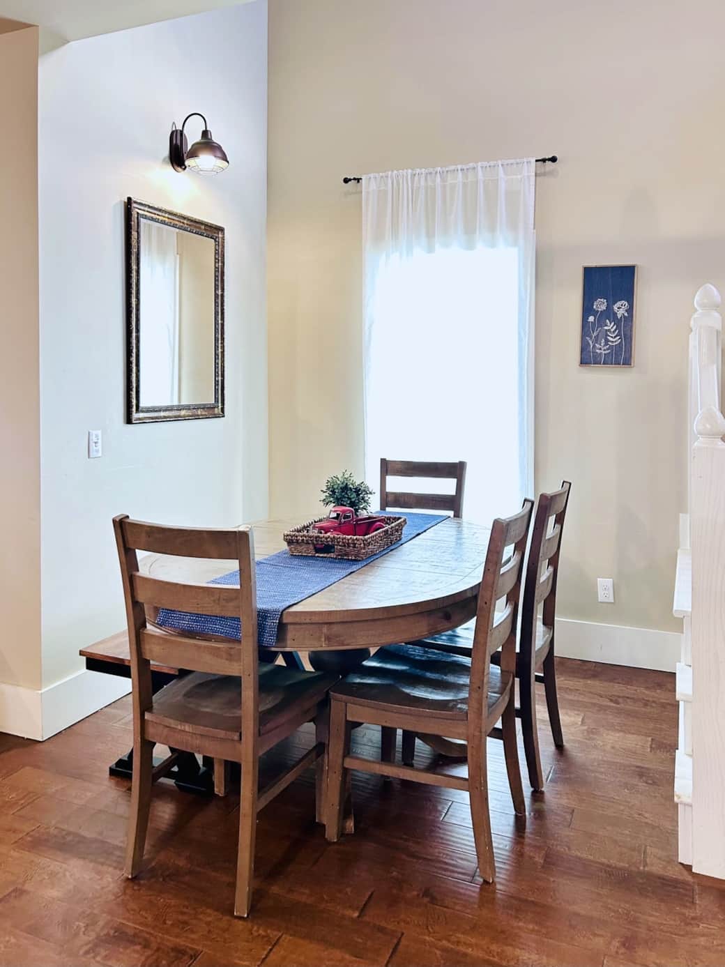 Gather around the dining table for a family meal or card game.