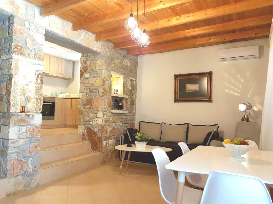 Stone built living room