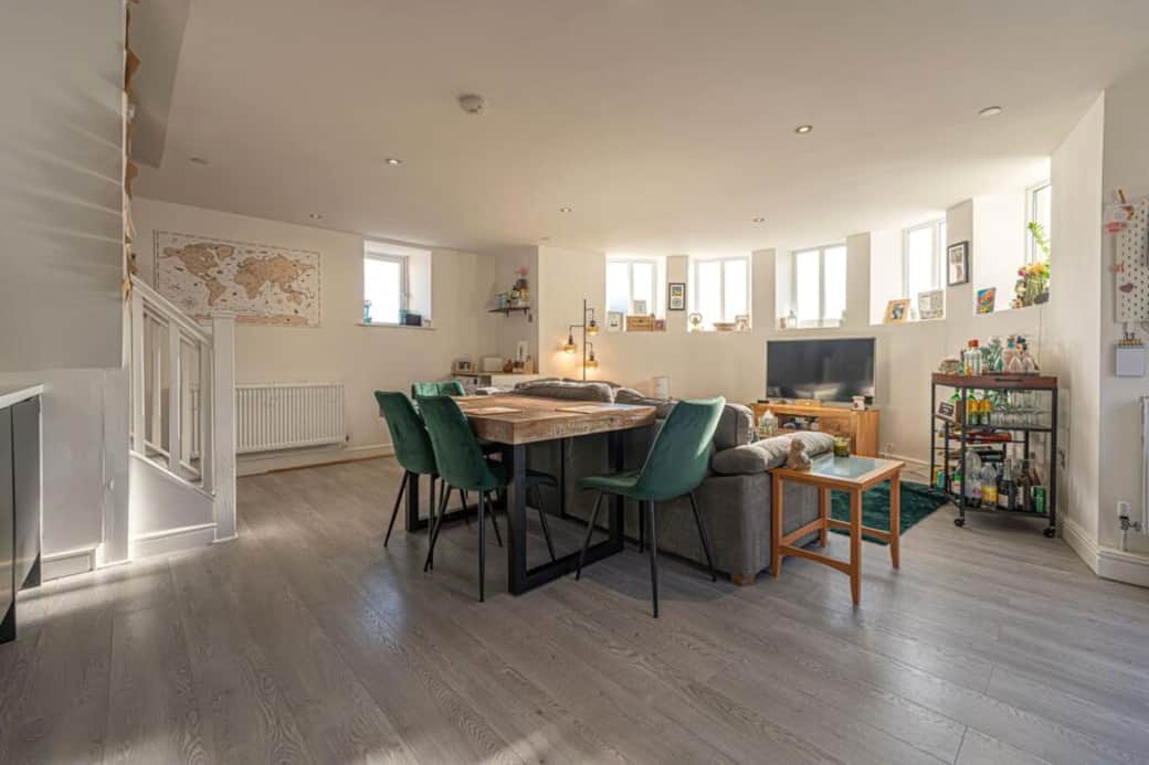 Open-plan living and dining area