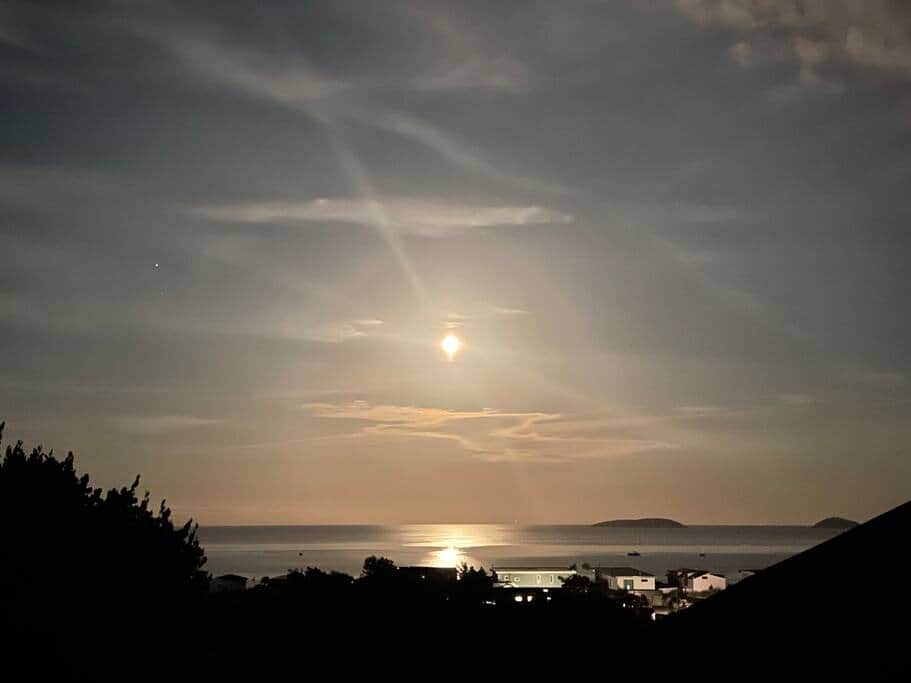 View from the Chalet balcony at night (on a full moon)