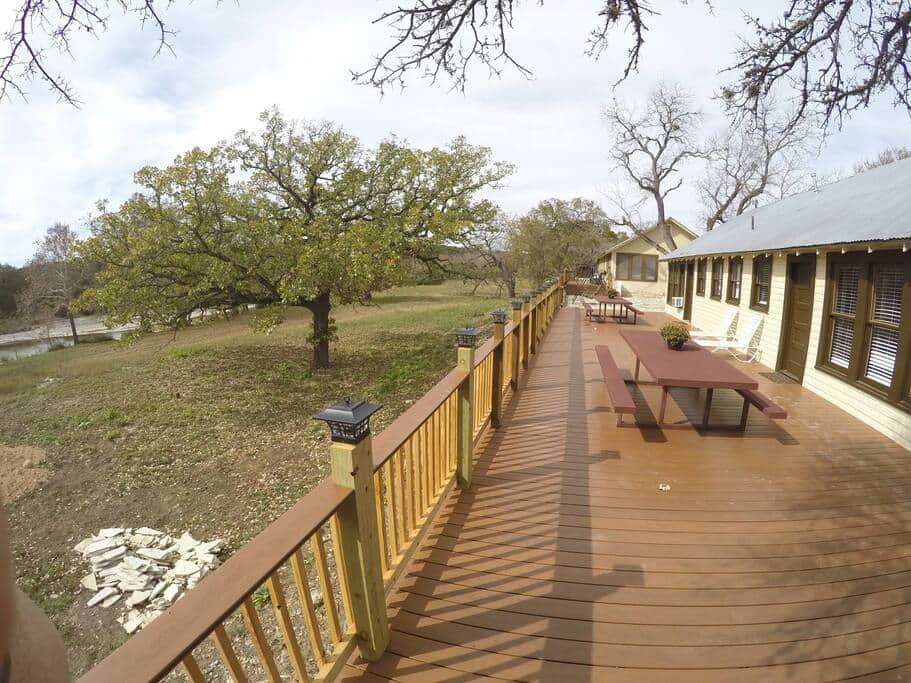 decks behind the cabins