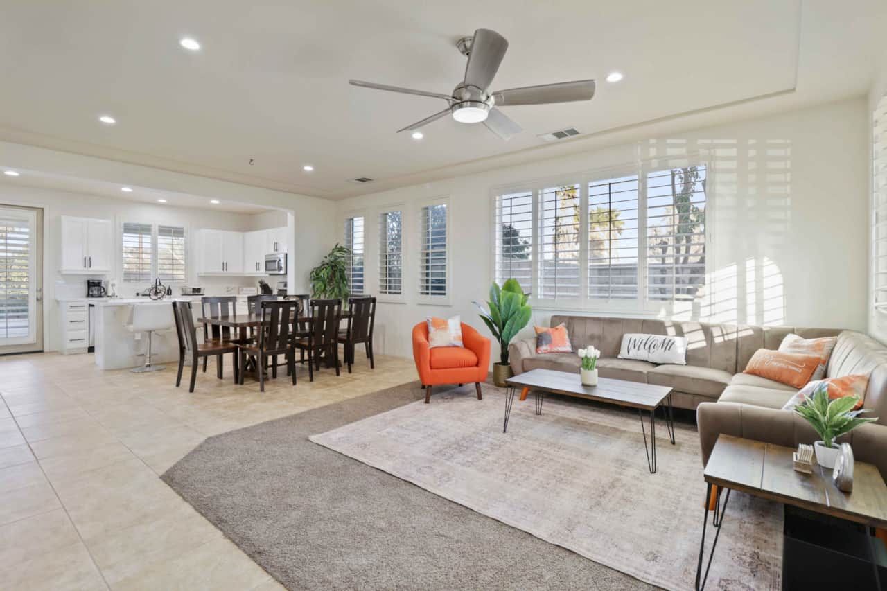 Stunning Living Room, Accent Furniture + Open Floor Plan