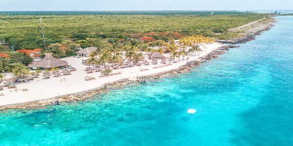 Tropical Caribbean beach in Cozumel, Mexico