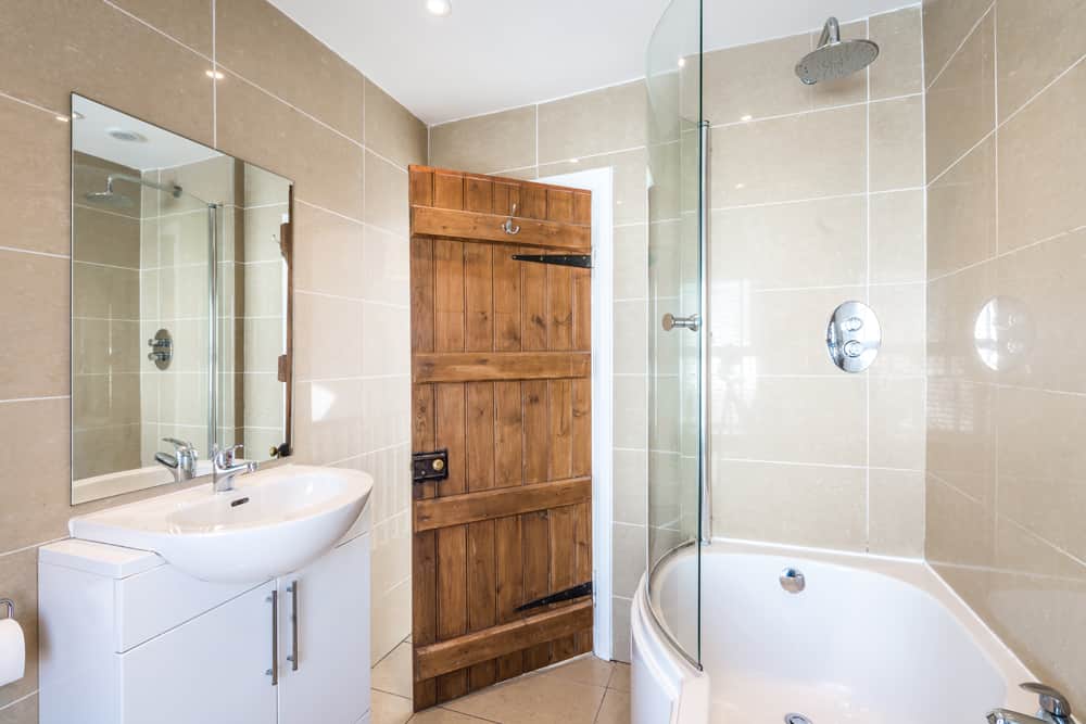 A modern bath and shower