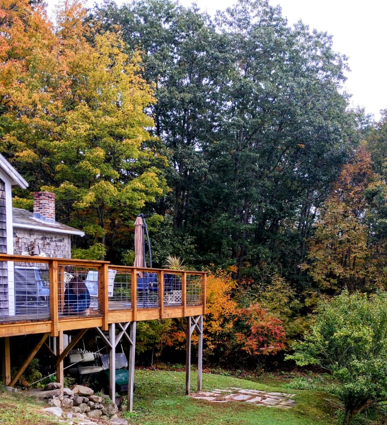 View looking over to deck from driveway