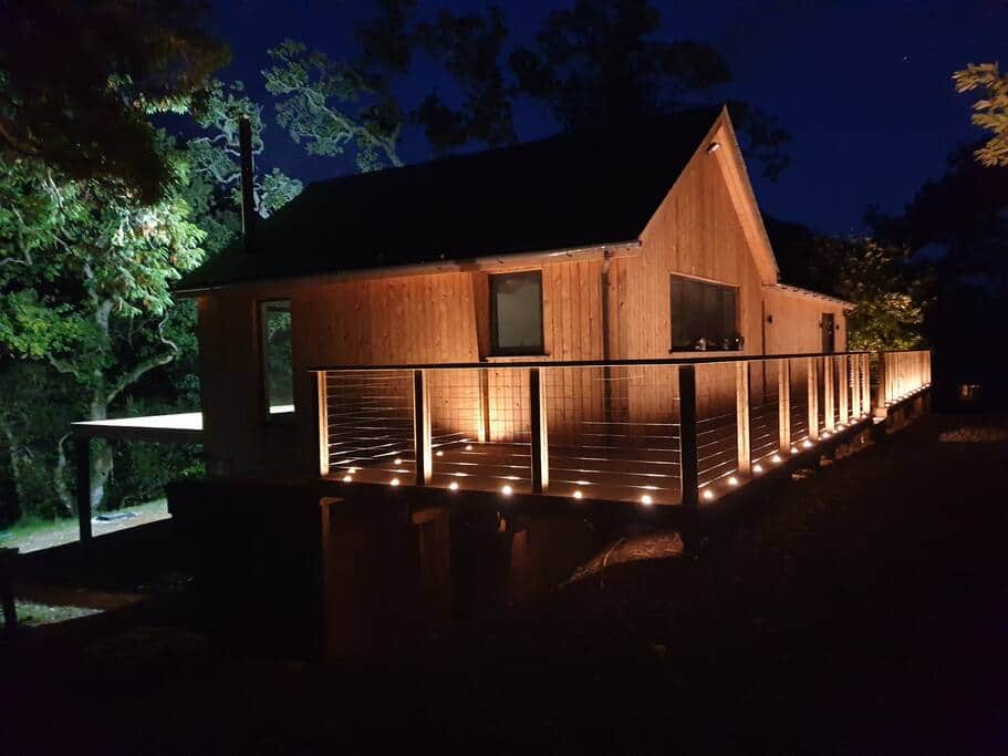 The Lodge by night. Wonderful skies. Ancient woodlands.  