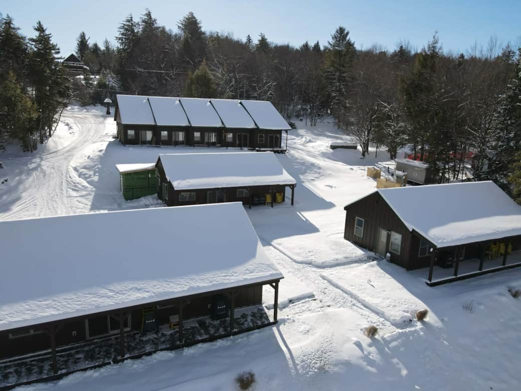 Aerial of lakeside winter 2026