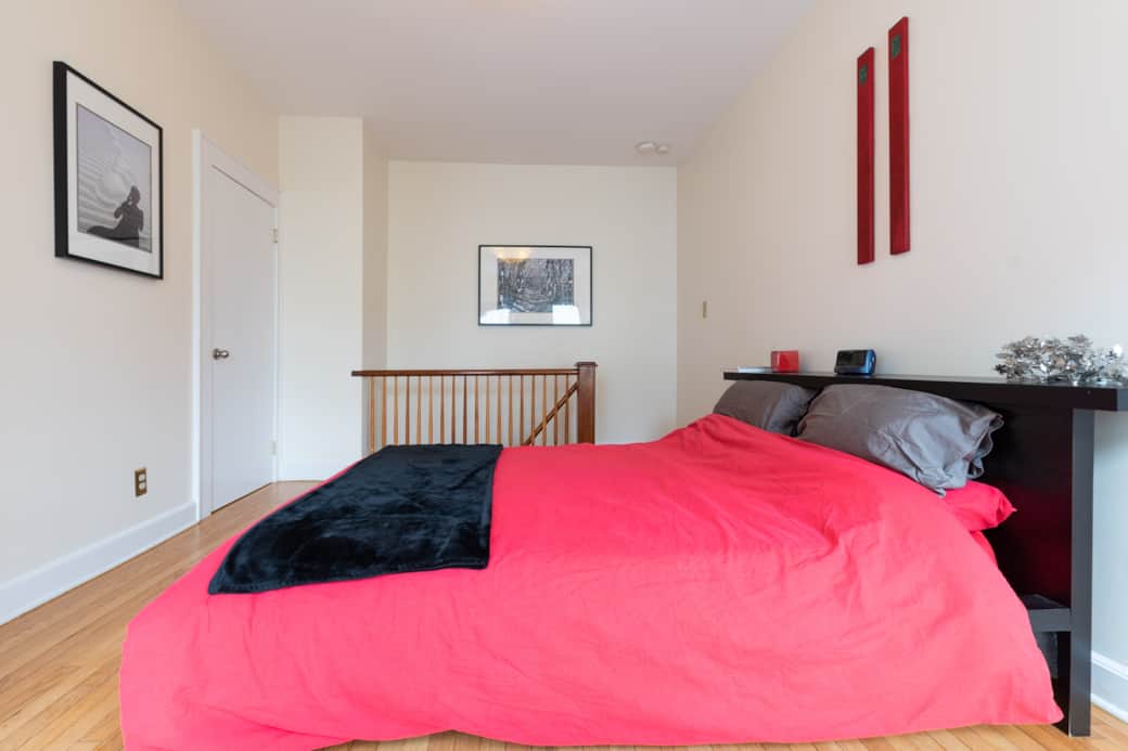 Master bedroom, with a queen bed. 