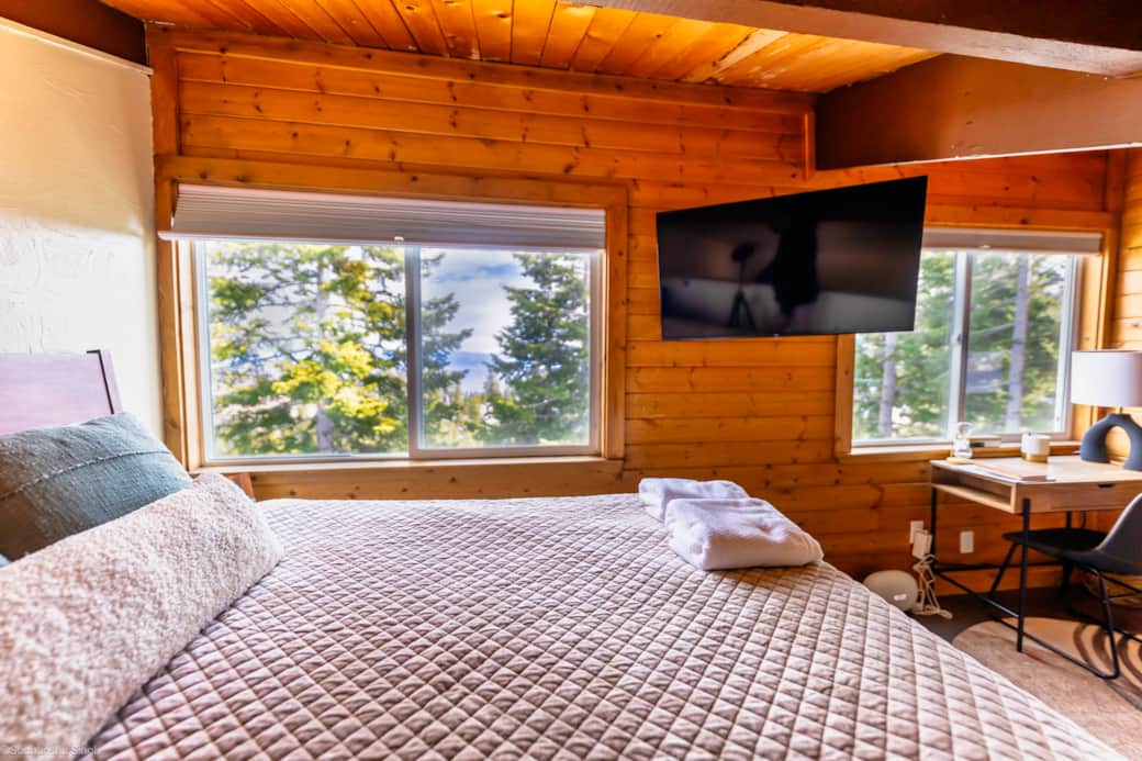 Comfy Master Bed with 43 inch TV