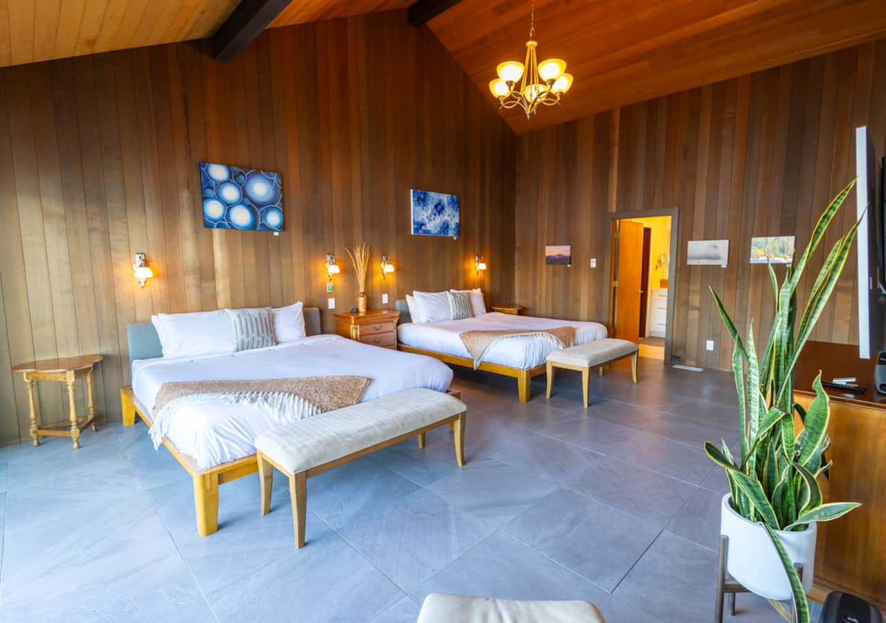 Master bedroom with attached full bathroom