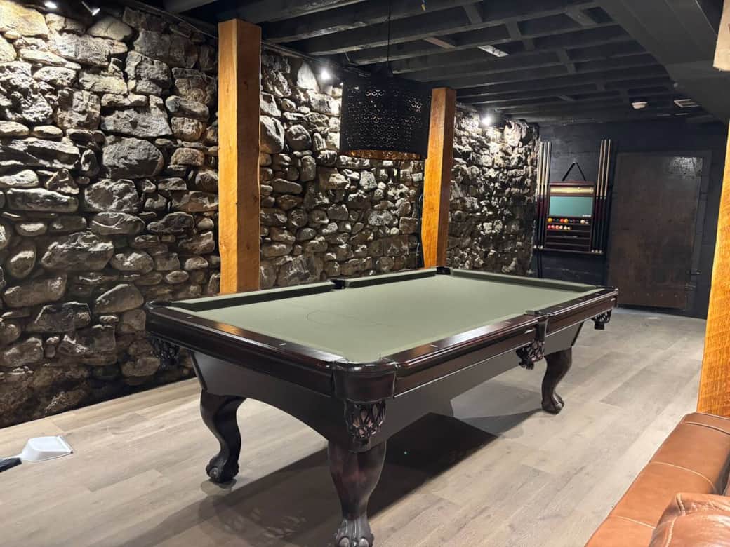 Pool table for evening games