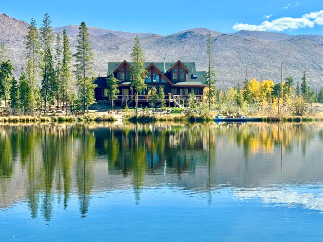 View of Twin Pines Legacy Lodge from our canoe