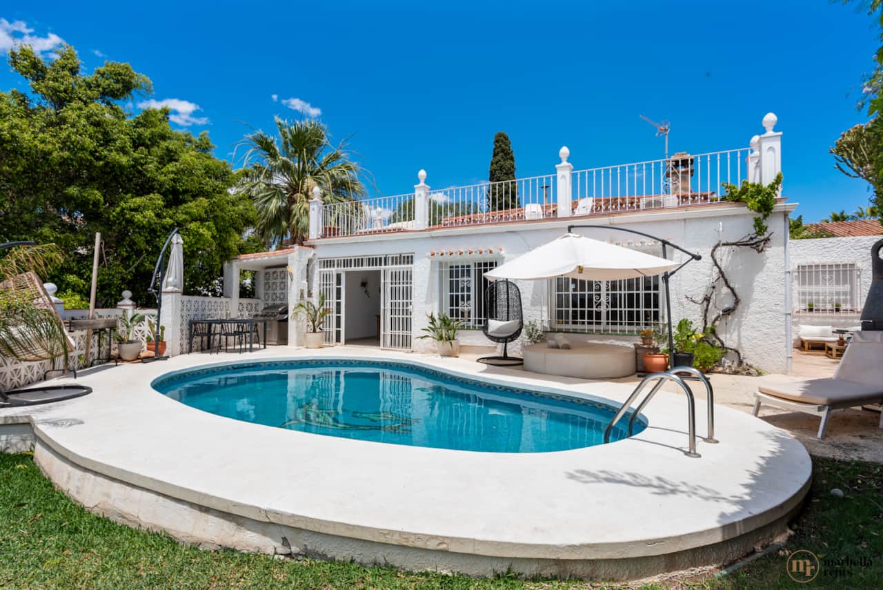 Peaceful garden with private swimming pool.
