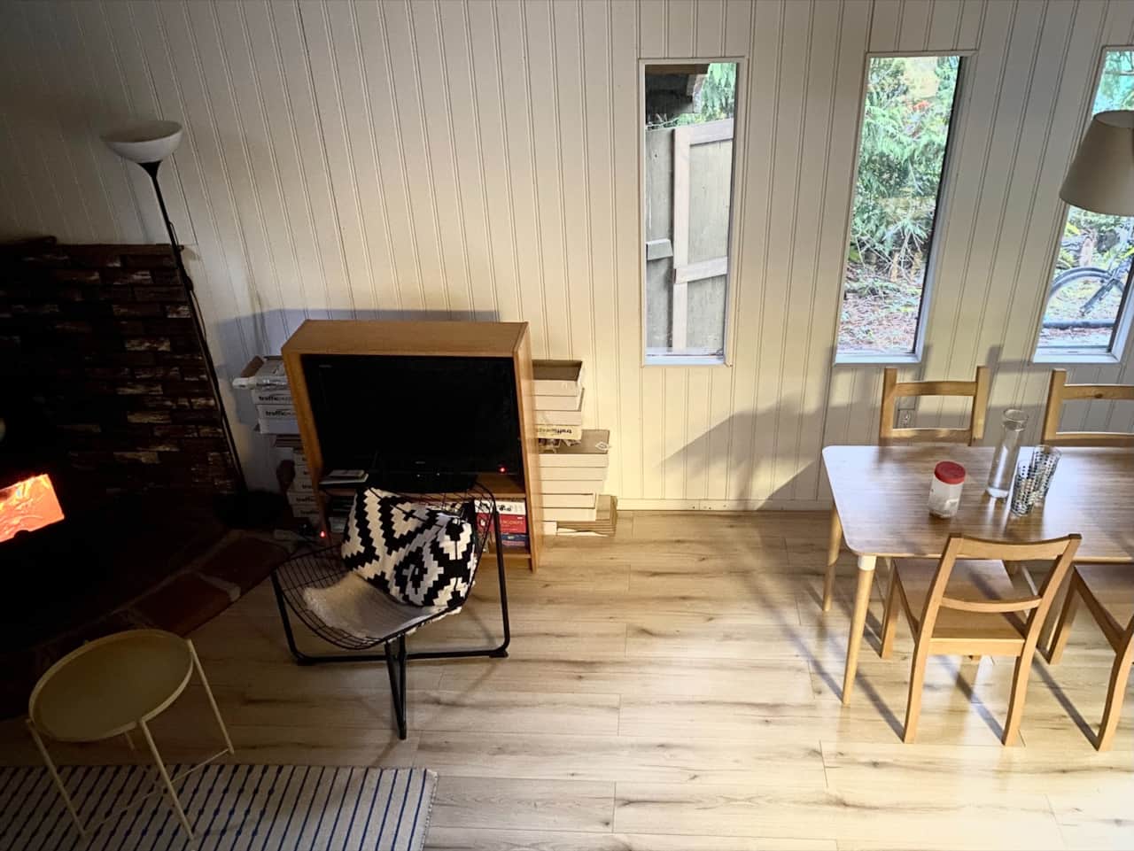 View from upstairs looking down to living room