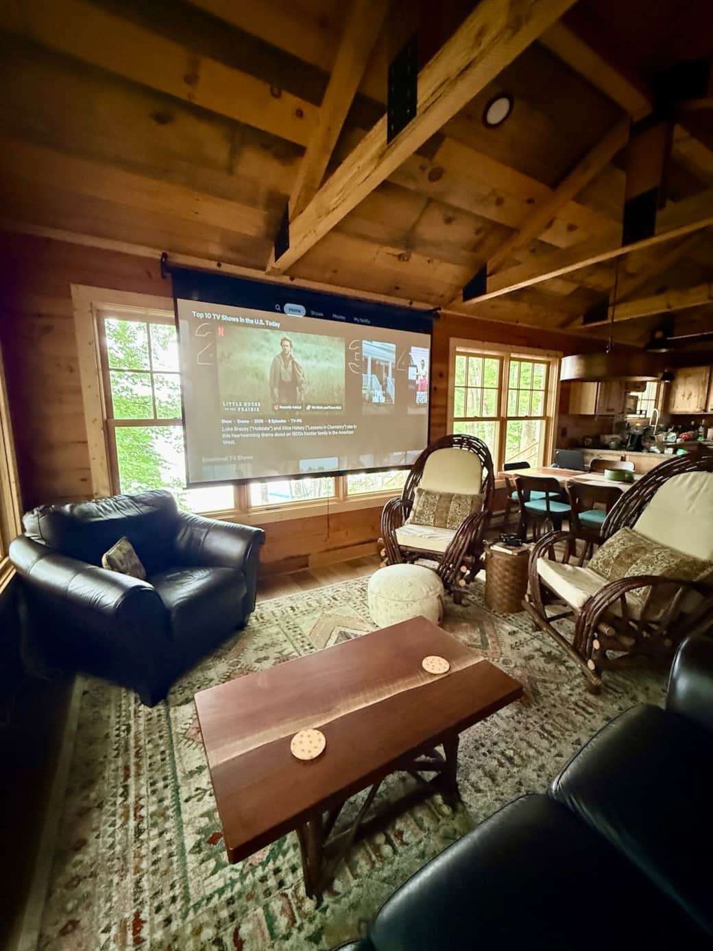 Stream your favorite shows and movies on projector TV. 