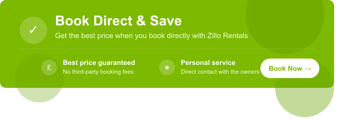 Book direct with Zillo Rentals for best price — holiday homes in Bishop Auckland, Spennymoor and Darlington
