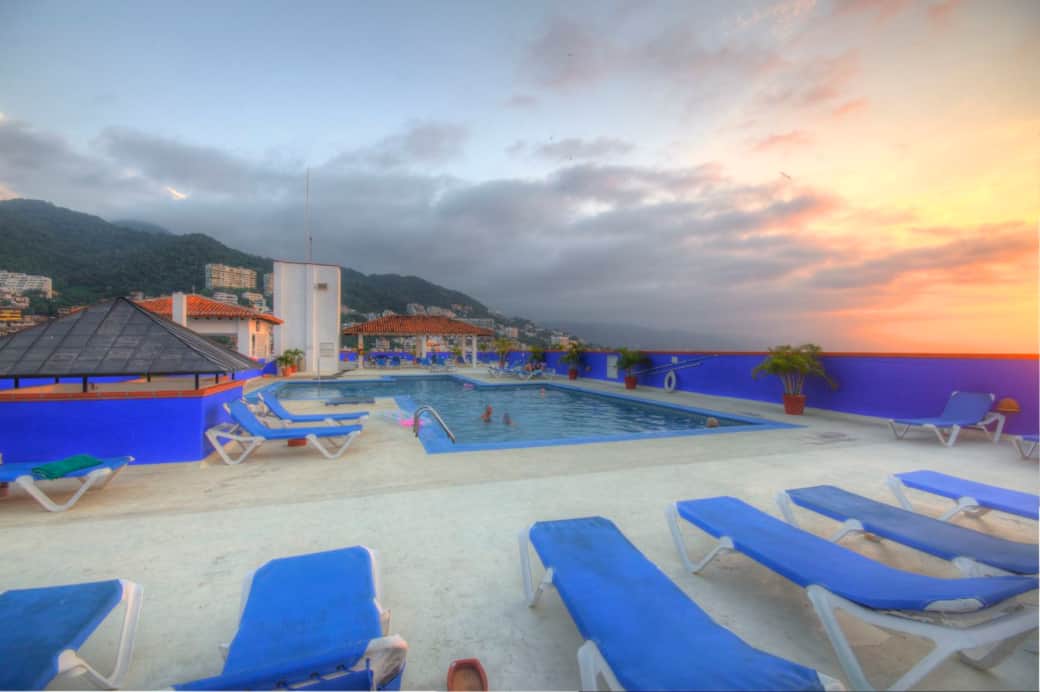 Rooftop pool with panoramic views of Puerto Vallarta