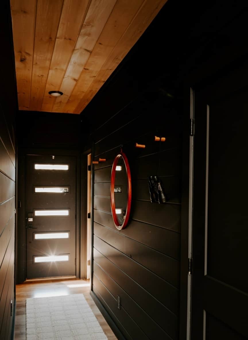 First-floor hallway with easy access to the bedroom and living room First-floor hallway with easy access to the bedroom and living room