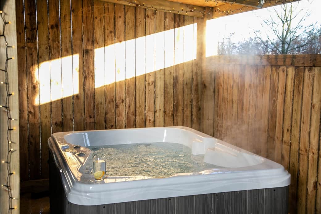 Your own private hot tub with a gap to watch the stars at night time. 