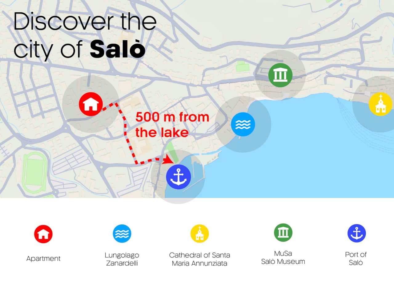 La mappa dell'area di Salò