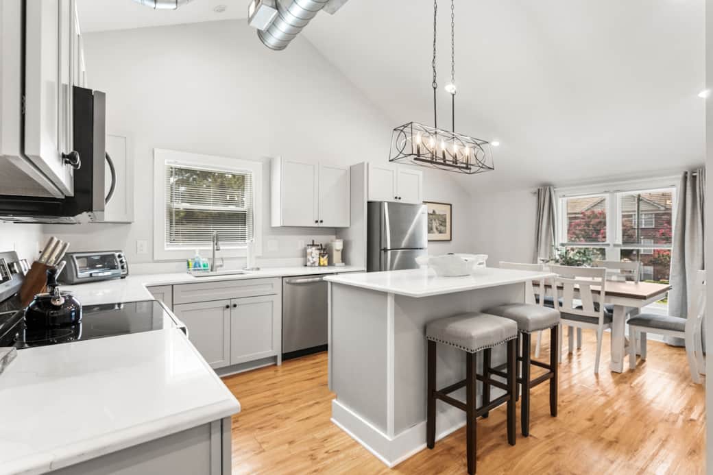 Kitchen with bar seating
