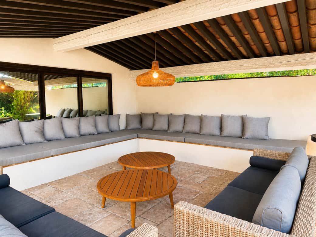 Terrace, sofa, table