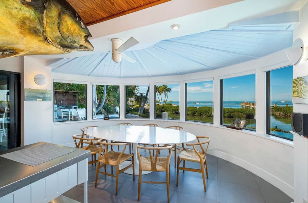 Living Area Flows to Dining Area with Incredible Bay Views