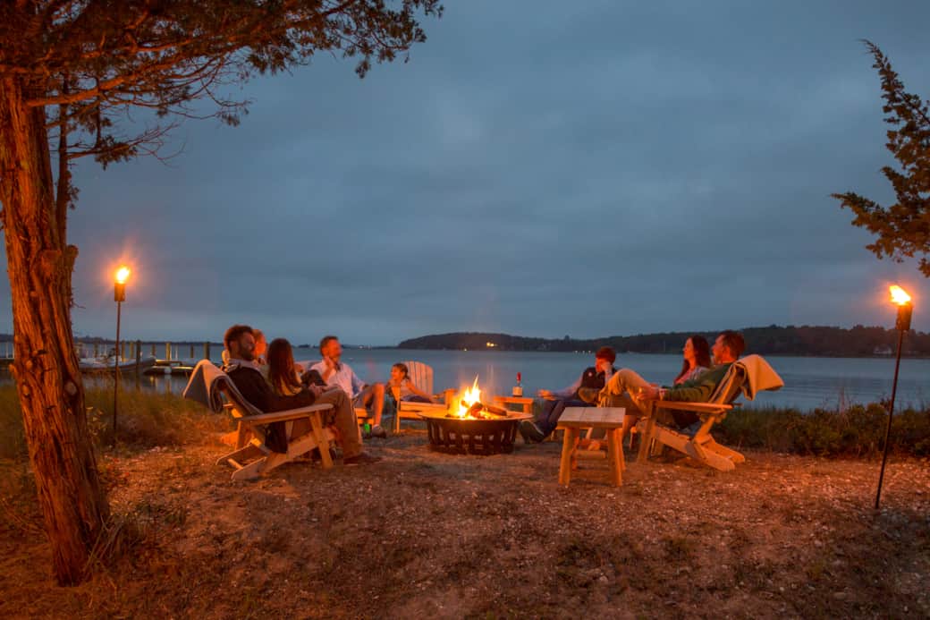 Fire pit at the beach for s'mores and stories