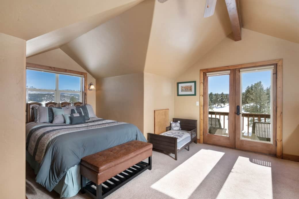 Indian-Themed Suite w/ Queen Bed, Private Bathroom, Secluded Outdoor Seating, 4K 43" TV, and Toddler Bed - "Upstairs bedrooms were perfect for our son with the kid essentials provided." — Ryan S. (Mar 2024) Indian-Themed Suite w/ Queen Bed, Private Bathroom, Secluded Outdoor Seating, 4K 43" TV, and Toddler Bed - "Upstairs bedrooms were perfect for our son with the kid essentials provided." — Ryan S. (Mar 2024)