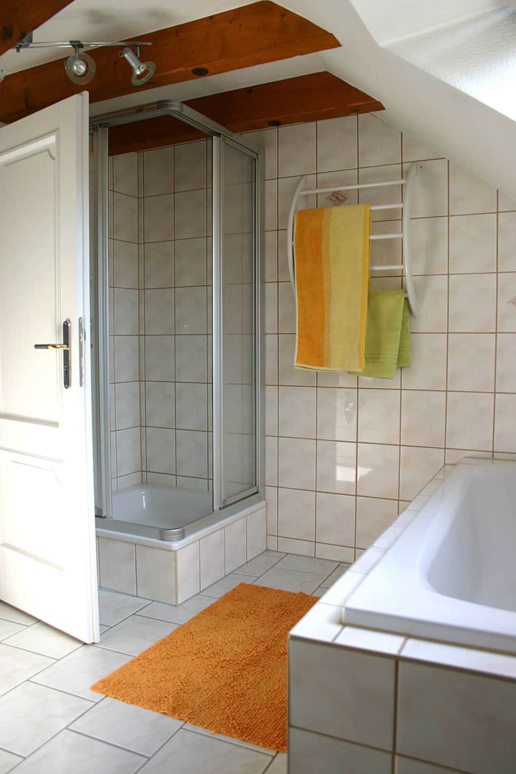 Dusche und Wanne im Bad