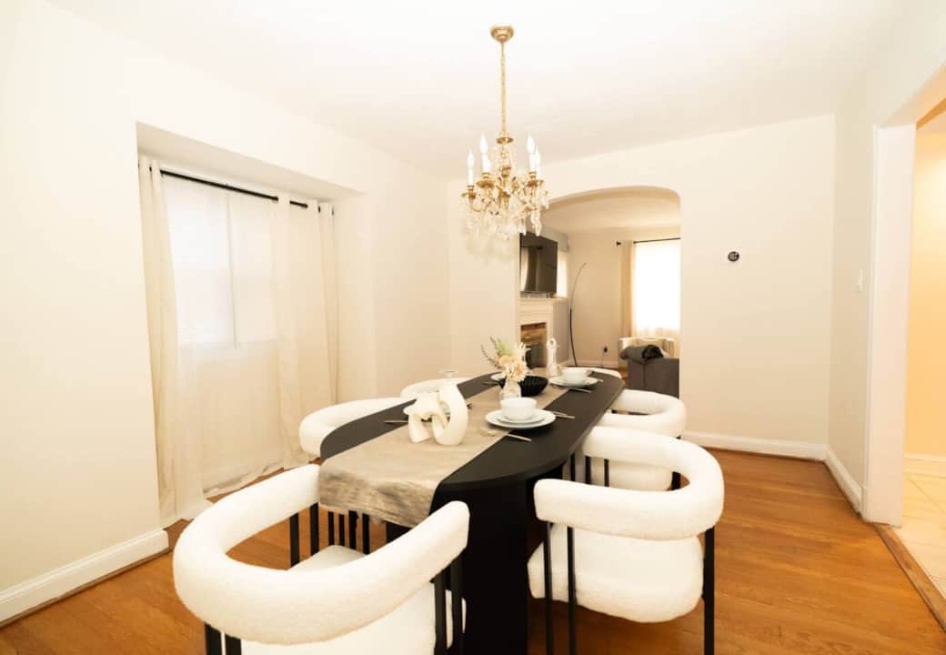 Spacious dining area ideal for family dinners or casual breakfasts