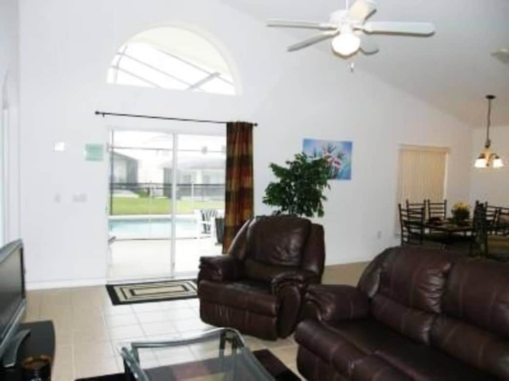Lounge with private pool access.
