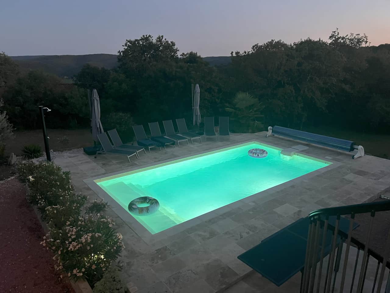 Swimming pool at night