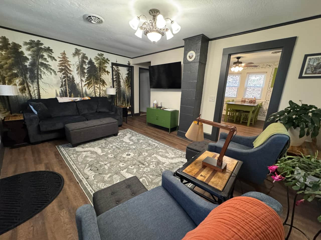 Living room has TV with Streaming