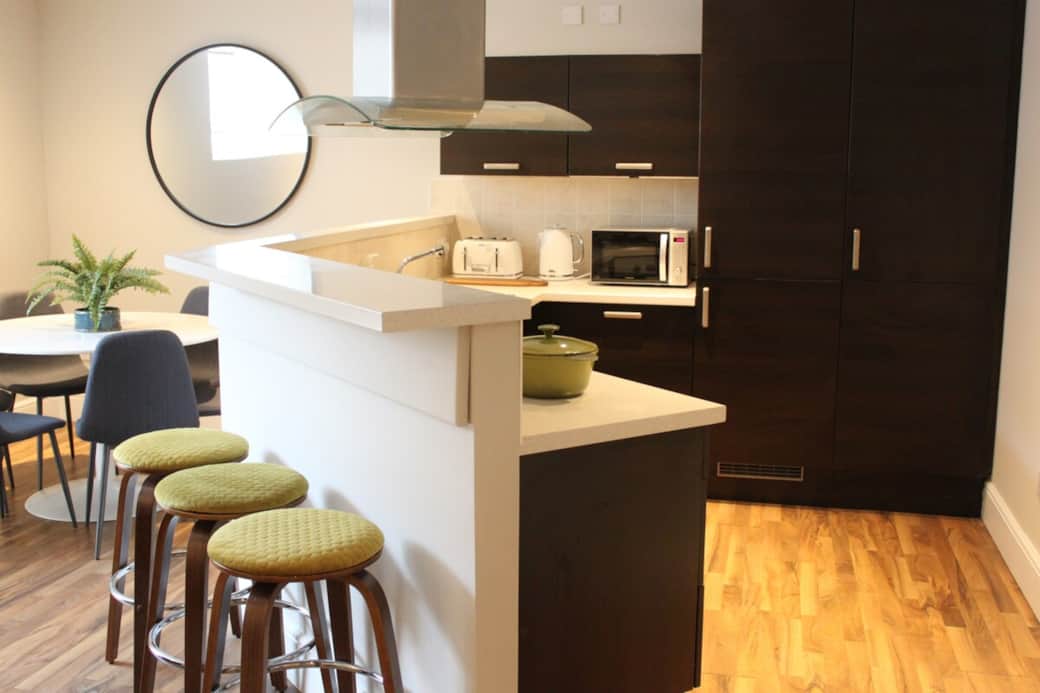 Fully equipped kitchen, with all the essentials you will need to enjoy your stay.........including microwave, dishwasher, toaster, kettle, large fridge freezer, oven + hob.
