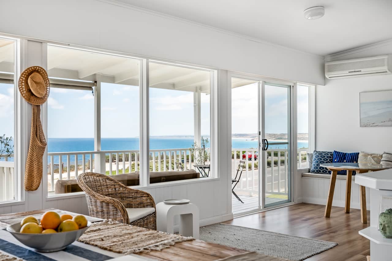 Open plan living with panoramic sea views