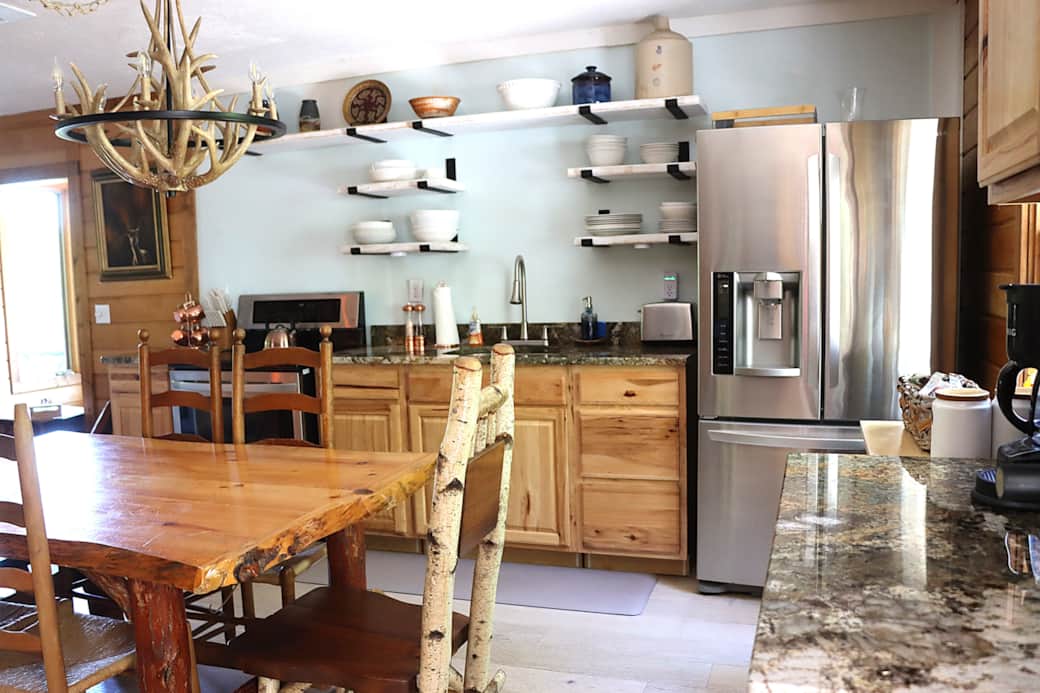 The table will seat 8. Your kitchen is fully stocked