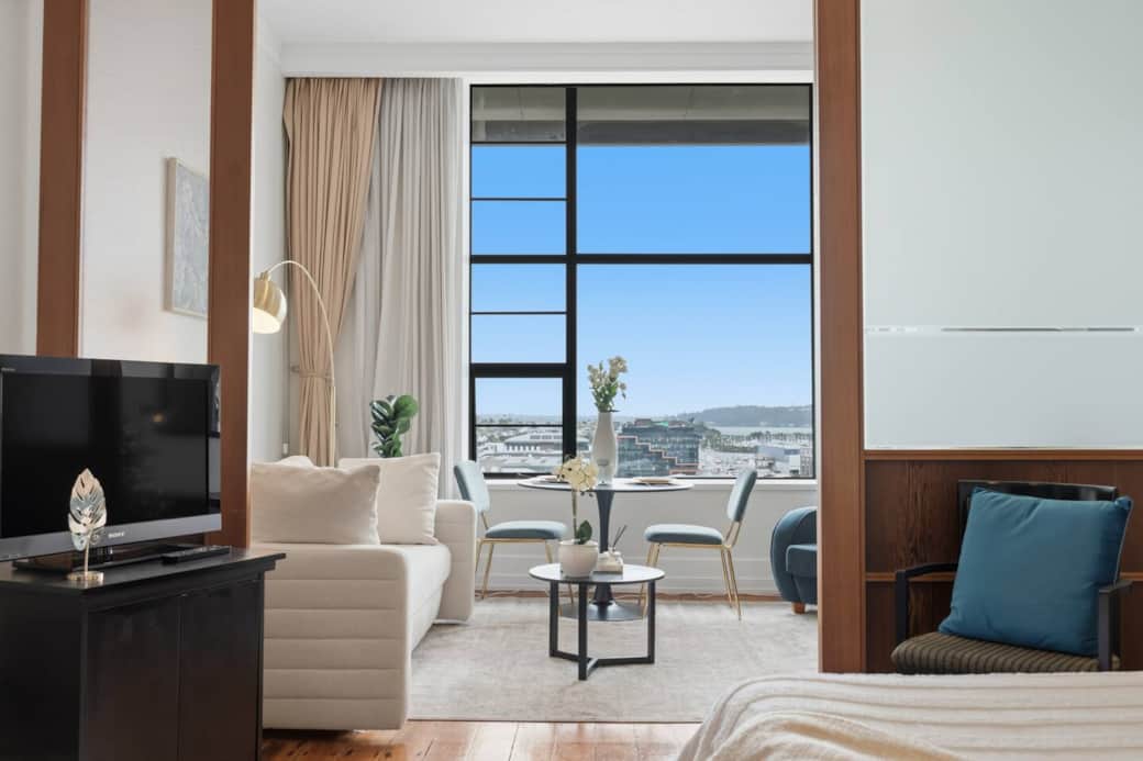 Looking from the bedroom through to the living room Looking from the bedroom through to the living room