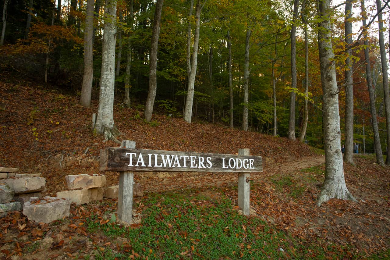 Tailwaters Lodge Riverfront Signage on the South Holston River