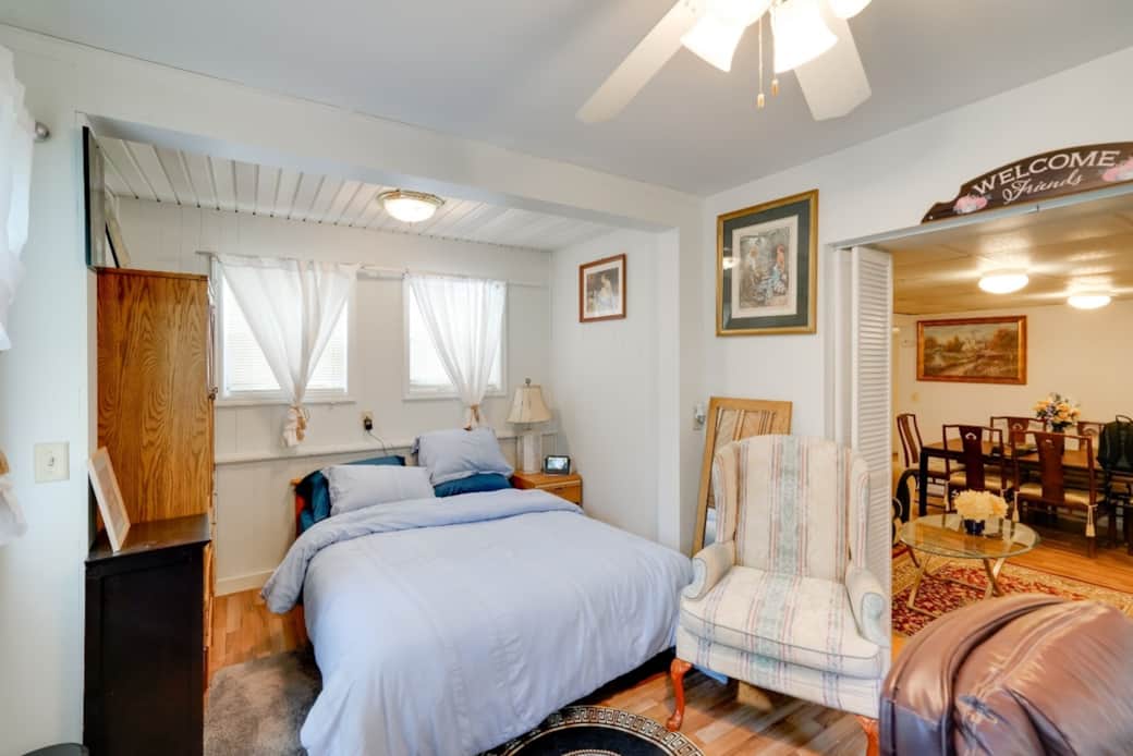Bedroom /w living room view