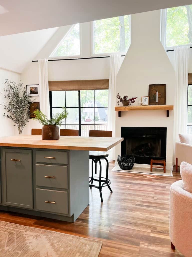 Fireplace n island