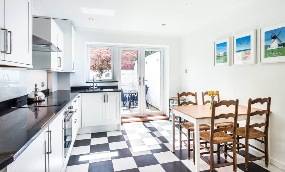 Well equipped kitchen, opening into a private garden 